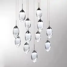 LED Crystal Glass Ball Pendant Lamp Meteor Rain Meteoric Shower Stair Bar Droplight Chandelier Lighting AC110-240V led pendant irregular crystal ball chandeliers for stairwell stair lighting g4 led chandelier bar nordic restaurant crystal lamp