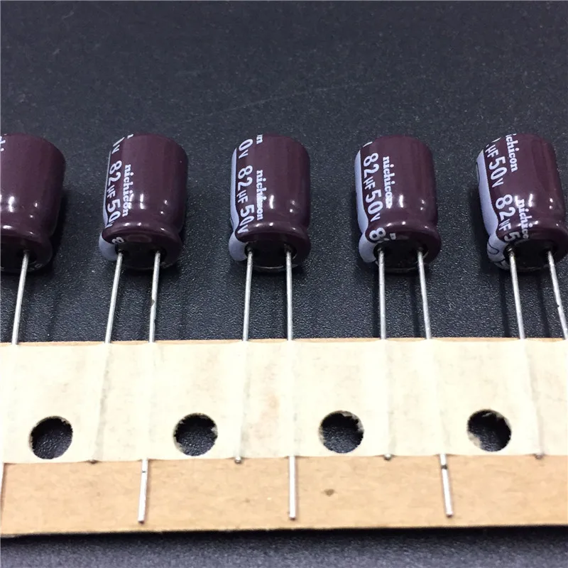 10pcs 82uF 50V NICHICON PW Series 8x11.5mm Low Impedance Long Life ...