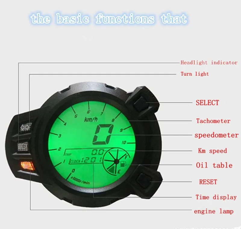 Мотоцикл метр установите 7 цвет жк-электронных метр BWS зума YW125 RSZ-100 moto метр