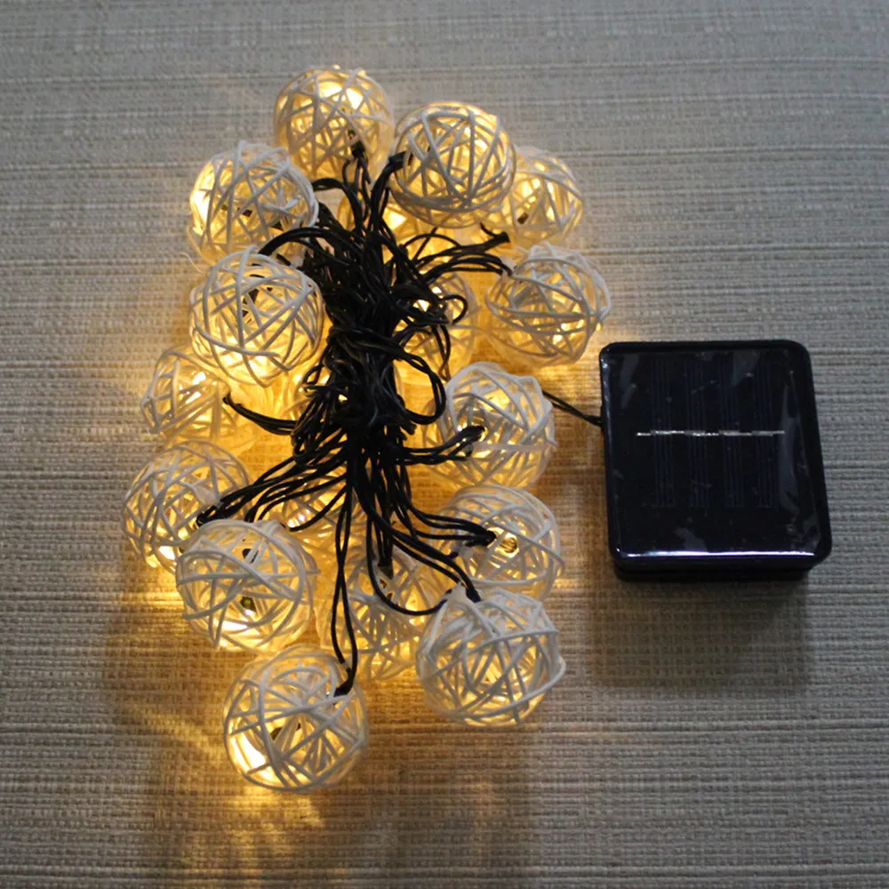 YIYANG 20 LED ротанговая шаровая лампа на солнечных батареях гирлянды