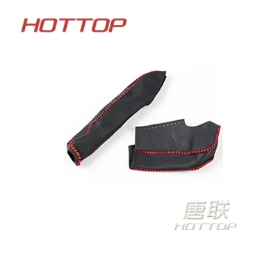 DIY Genuine Leather Red Line Shift Knob Cover &amp Handbrake For Honda Fit 2014 2015 2016 Jazz Automatic | Автомобили и мотоциклы