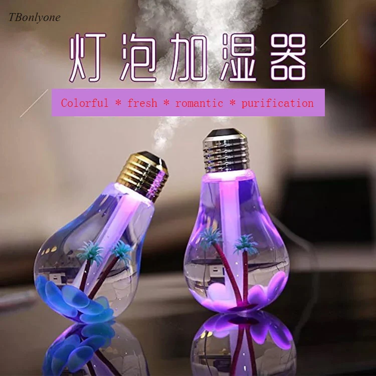 

TBonlyone 400ML Ultrasonic Air Humidifier Colorful Spray Bulb Essential Oil Diffuser USB Purifier Aromatic Negative Ion Atomizer