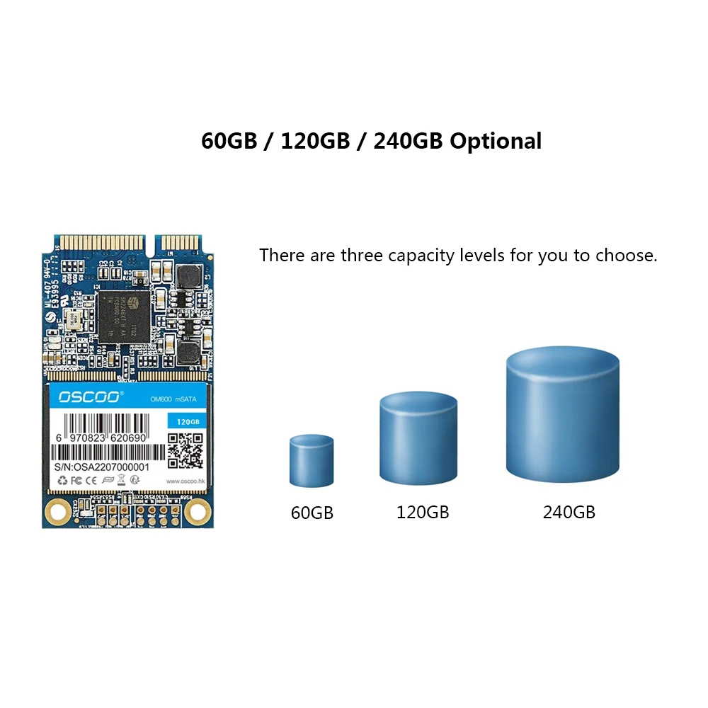 OSCOO Внутренний твердотельный диск SSD 60 ГБ 120 ГБ 240 ГБ mSATA 6 ГБ/сек. Мини SSD диск для ноутбук настольных компьютеров хранения gamer