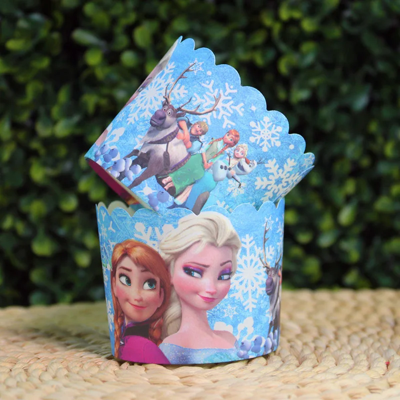 

Big size 50PCS Frozen Princess Ana Elsa Cars Macqueen Paper Cupcake Cup for wedding birthday party