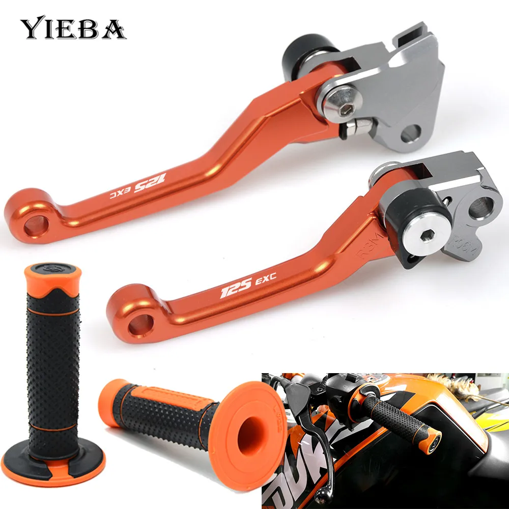 For  125EXC SIX DAYS 2005 2006 2007 2008 Motorcycle Grips Handle Rubber Bar Gel Grip Pivot Brake Dirt Bike Brake Clutch Lever