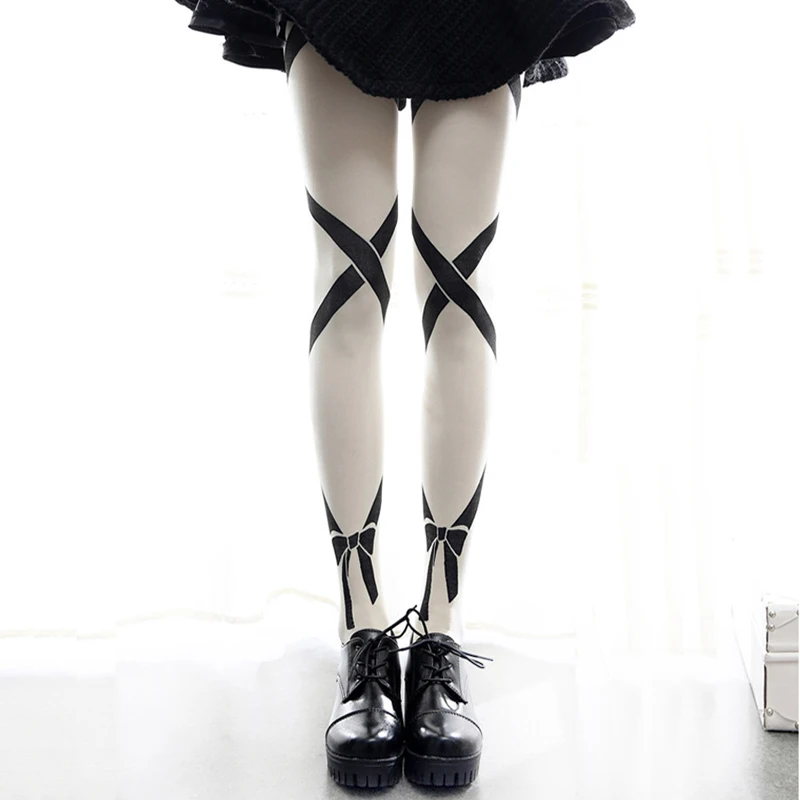 Японский Мори девушка Harajuku полосатый лук сладкий Лолита Чулки Лолита колготки