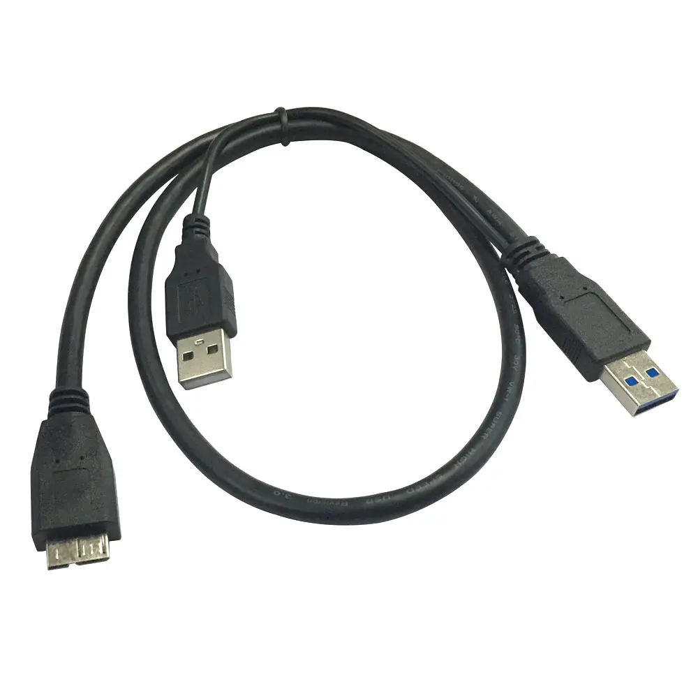 USB 3.0 Male to Micro USB 3 Y Cable with Extra usb Power USB3.0 Male to Micro USB3.0 B Male