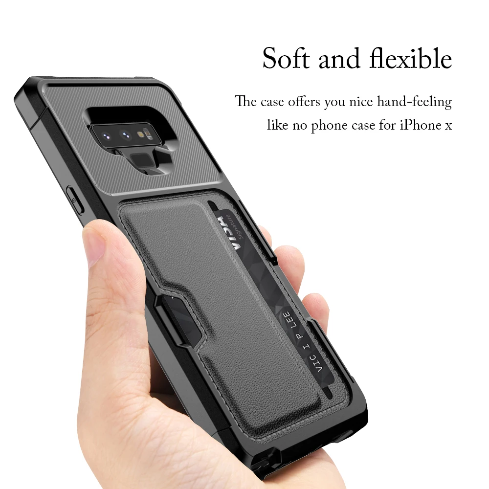 Чехол бумажник Ascromy для Galaxy S9 Plus кожаный флип чехол с отделением карт магнитный