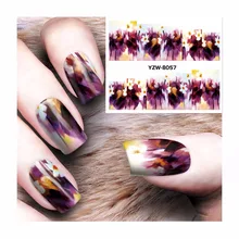 LCJ водная наклейка для ногтей переводная вода Готическая Цветущая наклейка с цветком для ногтей штамповка для дизайна ногтей штамп 8057