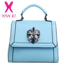 YANXI Nouvelle Automne Et D’hiver diamant élégant à la mode femme sac solide Pu Mobile Messenger sac femme sac petit sac à bandoulière
