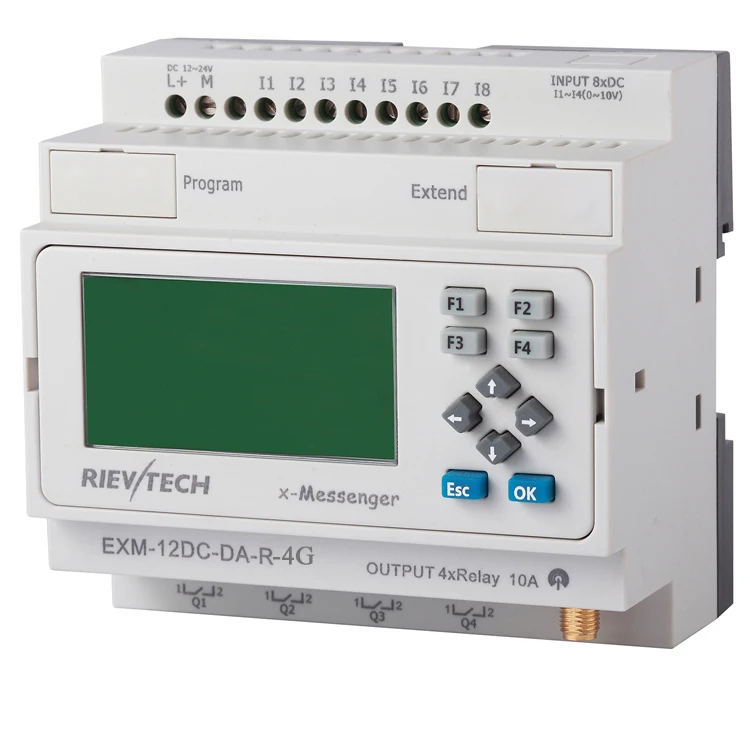 GSM/SMS/GPRS PLC, идеальное решение для дистанционного управления и мониторинга и тревожных приложений, интеллектуальный контроллер EXM-12DC-DA-R-4G