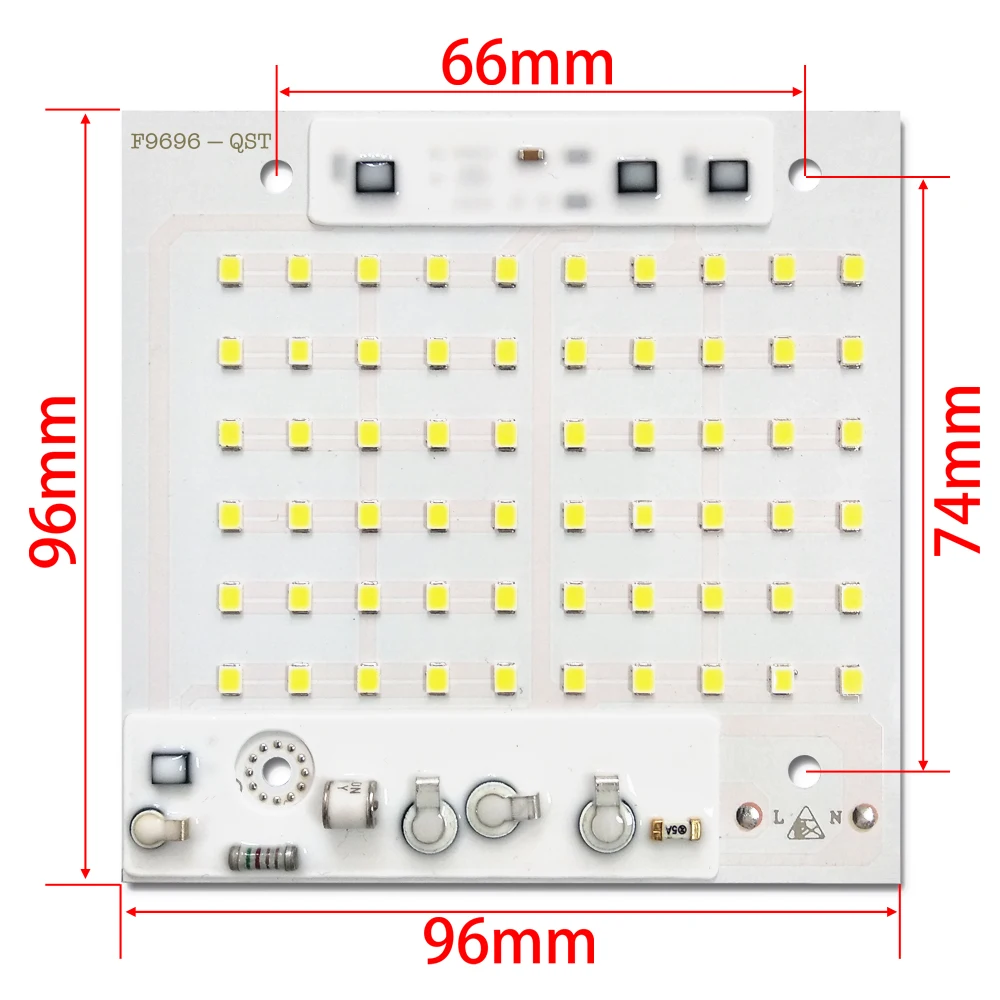 10 шт./лот светодиодный SMD чип 10 Вт 20 Вт 30 Вт 50 Вт 100 Вт AC220V с умным IC 2835 светильник Бисер для DIY прожектор светильник наружная лампа