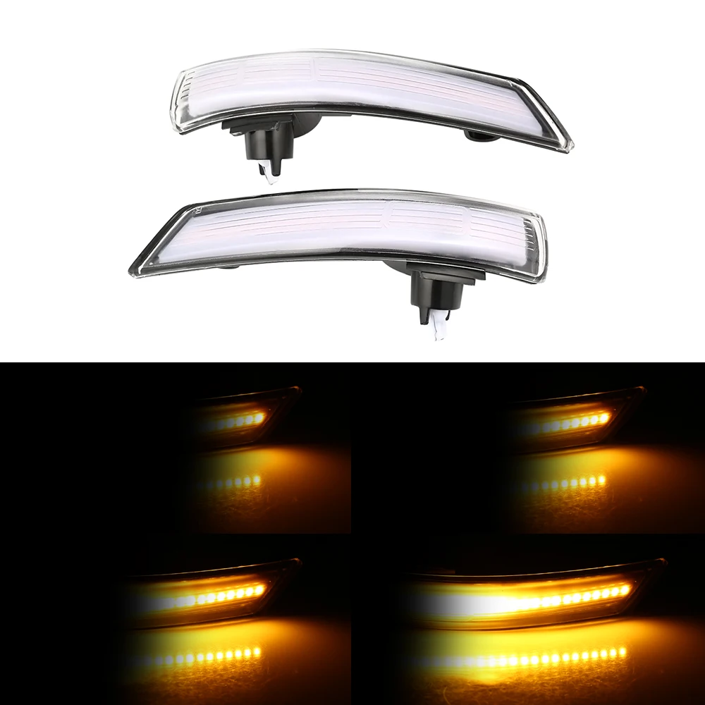 

2 pcs Led Dynamic Turn Signal Light LED Rearview Mirror Indicator Repeater Light Amber For Ford Focus Hatchback 2012-2018