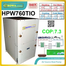 Super high COP geothermal/water source heat pump water heater and super high EER water chiller for air conditioner