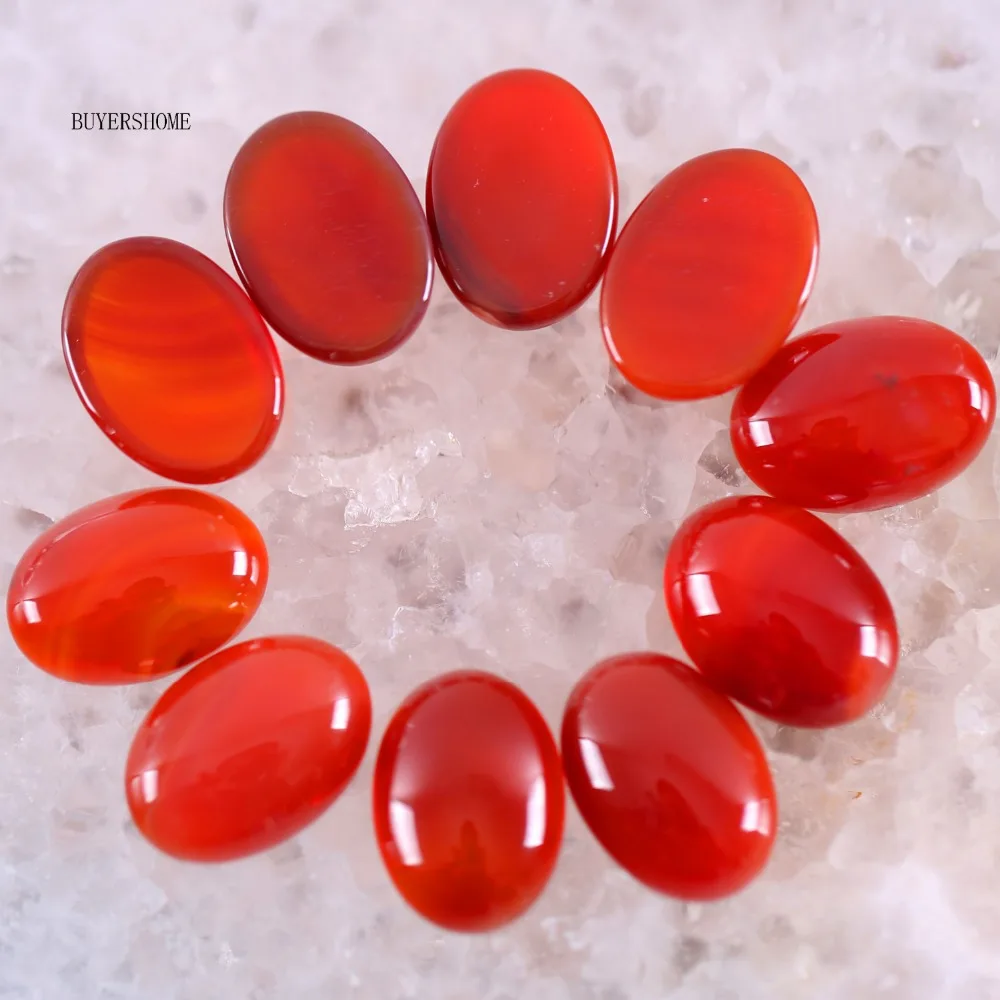 

18x13MM&16x12MM CAB Cabochon Oval Natural Stone Beads Red Carnelian For Jewelry Making Necklace Pendant Bracelet Earrings 10Pcs