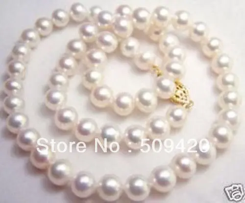

~~ Free Shipping9-10MM NATURAL WHITE SOUTH SEA AAA+ PEARL NECKLACE
