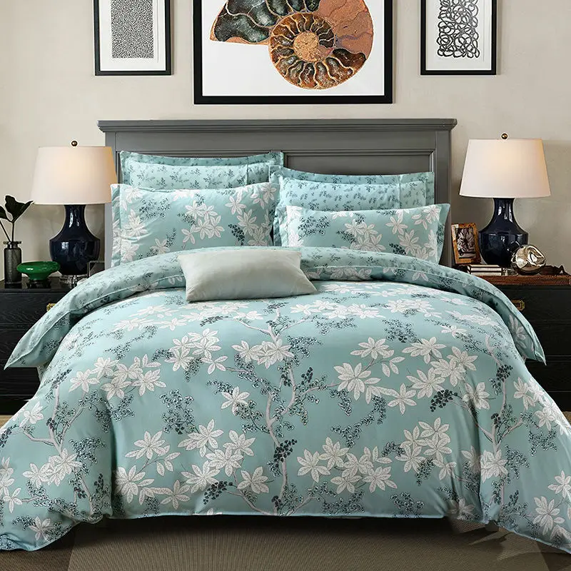 

2017 New Bedding Sets Flower Pattern Quilt Duvet Comforter Cover Sheet Pillowcases Single Double Queen King Size Wholesale Price