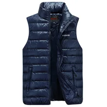 Зимний брендовый мужской повседневный жилет дизайнерский жилет мужской модный толстый теплый жилет без рукавов для мужчин размера плюс