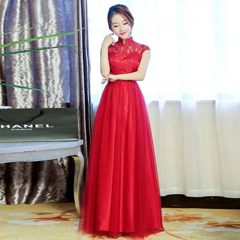 2018 Autumn Long Bridesmaid Korean Evening Dress Qipao ...
