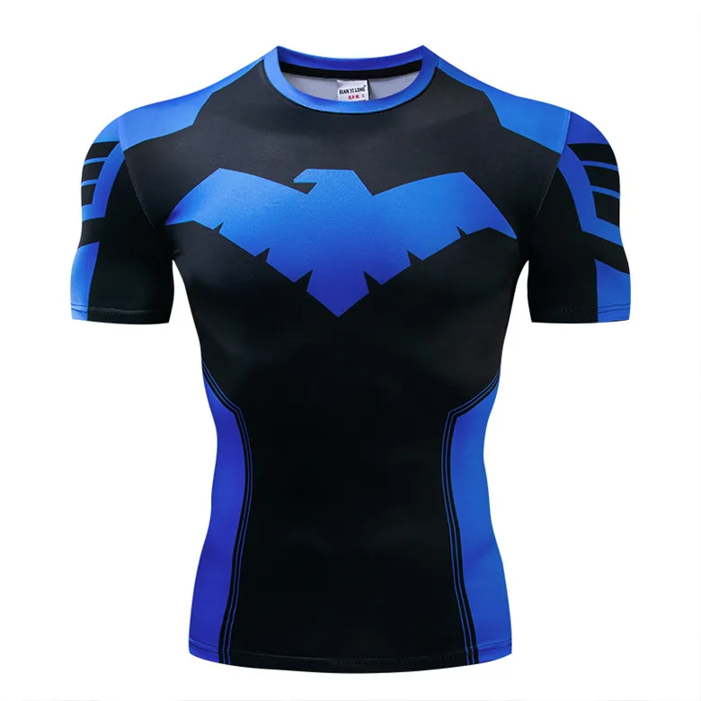 Дизайн компрессионная Рубашка футболки с 3D принтом костюм Nightwing костюм Одежда для фитнеса топы для мужчин футболки - Цвет: AA1