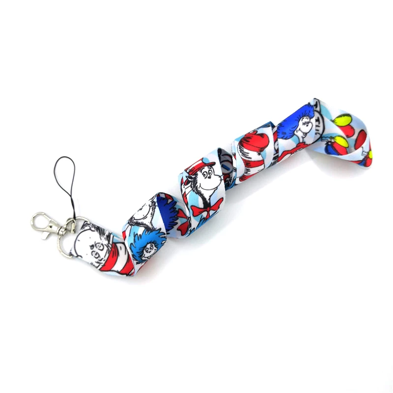 RE250 Dr Seuss шапка Кот Детский шейный ремешок брелок для мобильного телефона