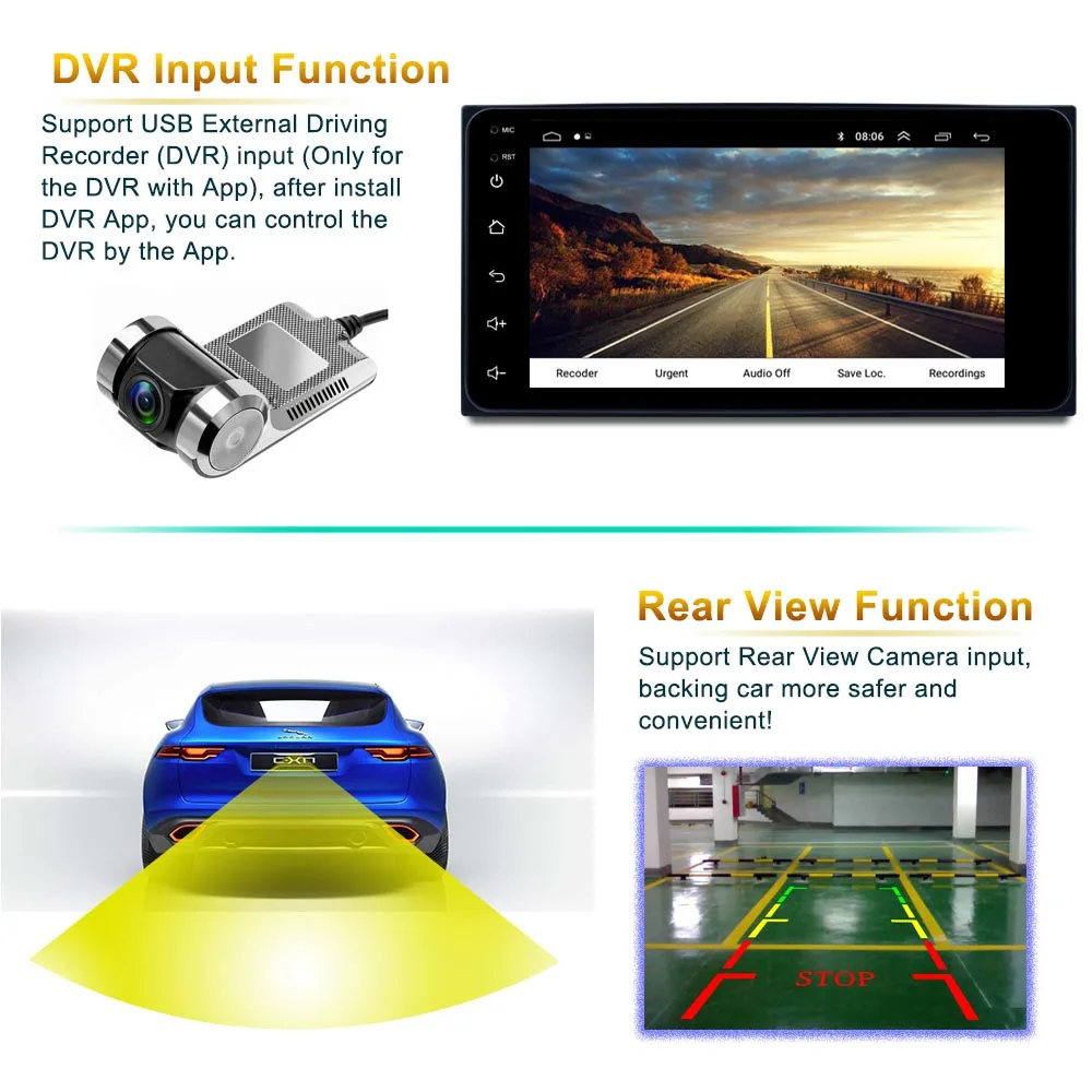  AMPrime Android 2 Din Car Radio 7'' Capacitance Touch Screen MP5 Player GPS Autoradio Bluetooth USB