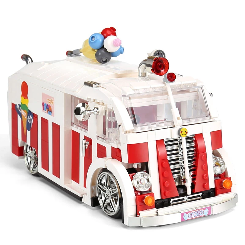 

Creative Model The Ice Cream Car Food Truck Educational Compatible legoingly Building Blocks Bricks Toys For Children Gift