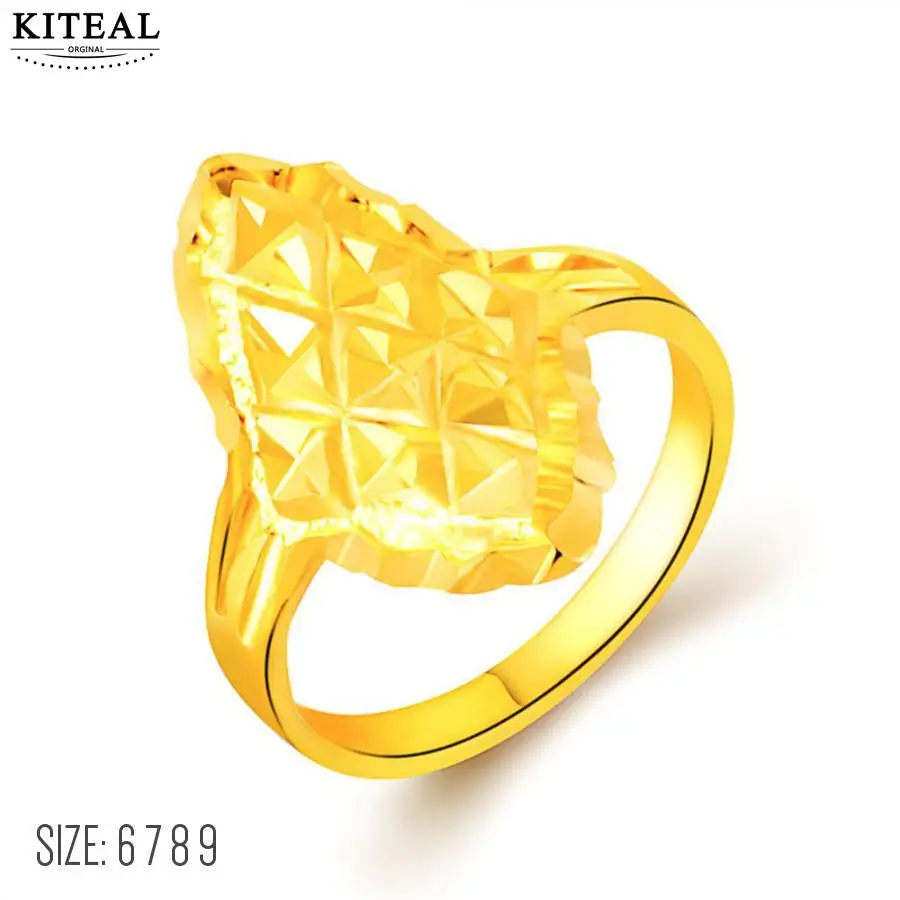 Модные женские Кольца KITEAL из чистого золота овальное кольцо на палец для мужчин и