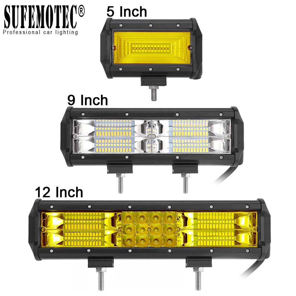 

12 Inch 72W 180W LED Light Bar Spot Flood Beams For 4X4 Offroad Trucks Motorcycle Fog Lamp 12V 24V Driving Work External Lights