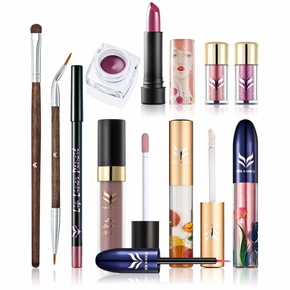 

10pcs/set Professional Make up Cosmetics Kit Matte Lips Shimmer Eyes Face Full Professional Makeup Set For Women
