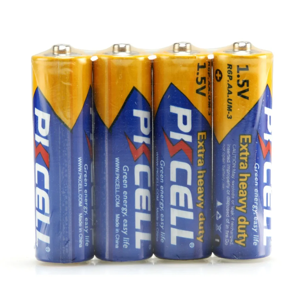 

PKCELL 4PCS R6P 1.5V AA Super Heavy Duty Carbon-zinc Batteries aa UM-3 Battery