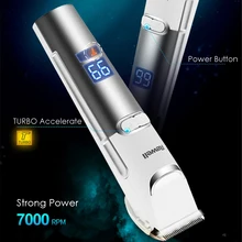 100-240 В турбо перезаряжаемая машинка для стрижки волос литиевая профессиональная триммер для волос для мужчин Парикмахерская электрическая машинка для стрижки Машинка для стрижки волос