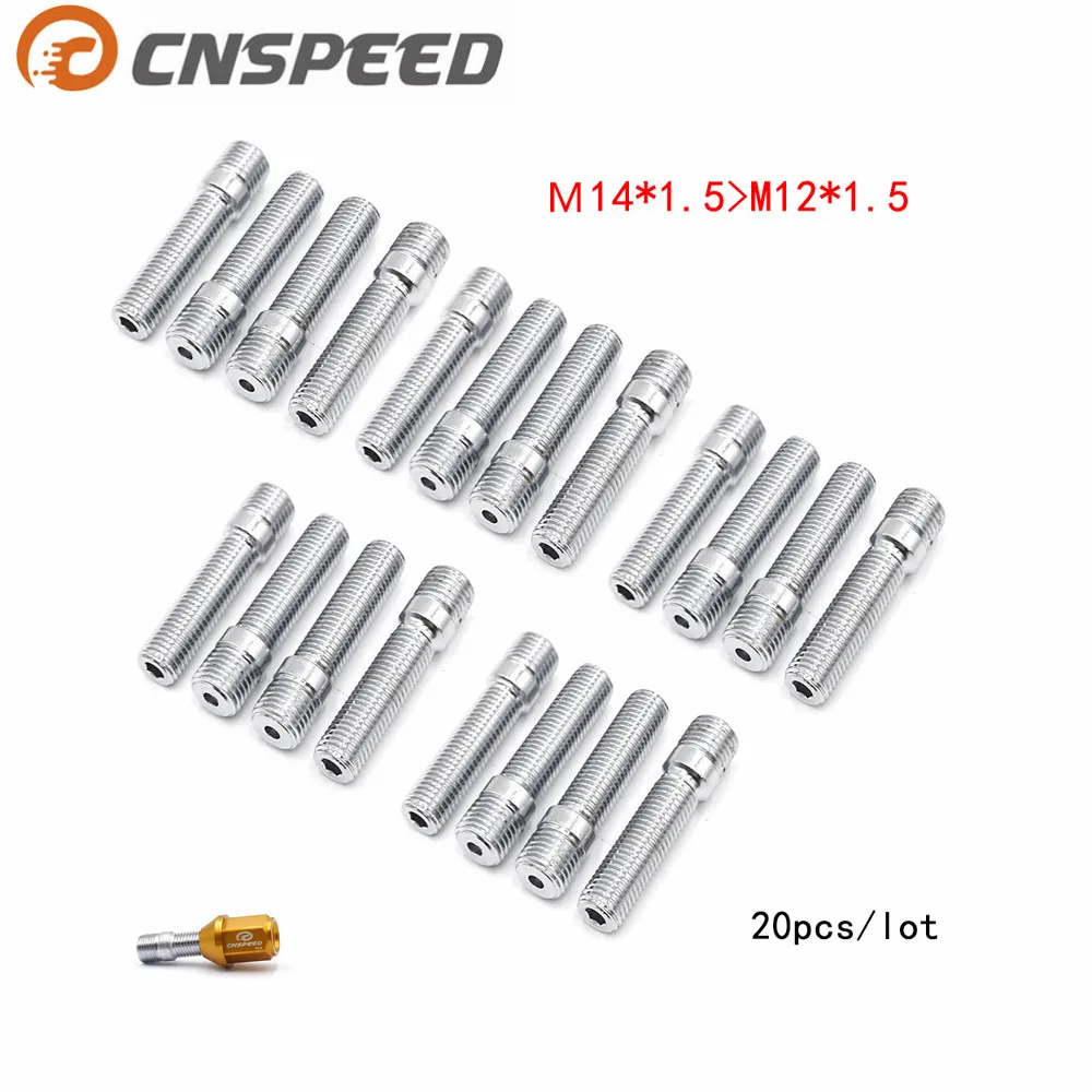 Cnspeed 20 шт. M14x1.5 в M12x1.5 Новое гоночное автомобильное колесо шпильки конверсии