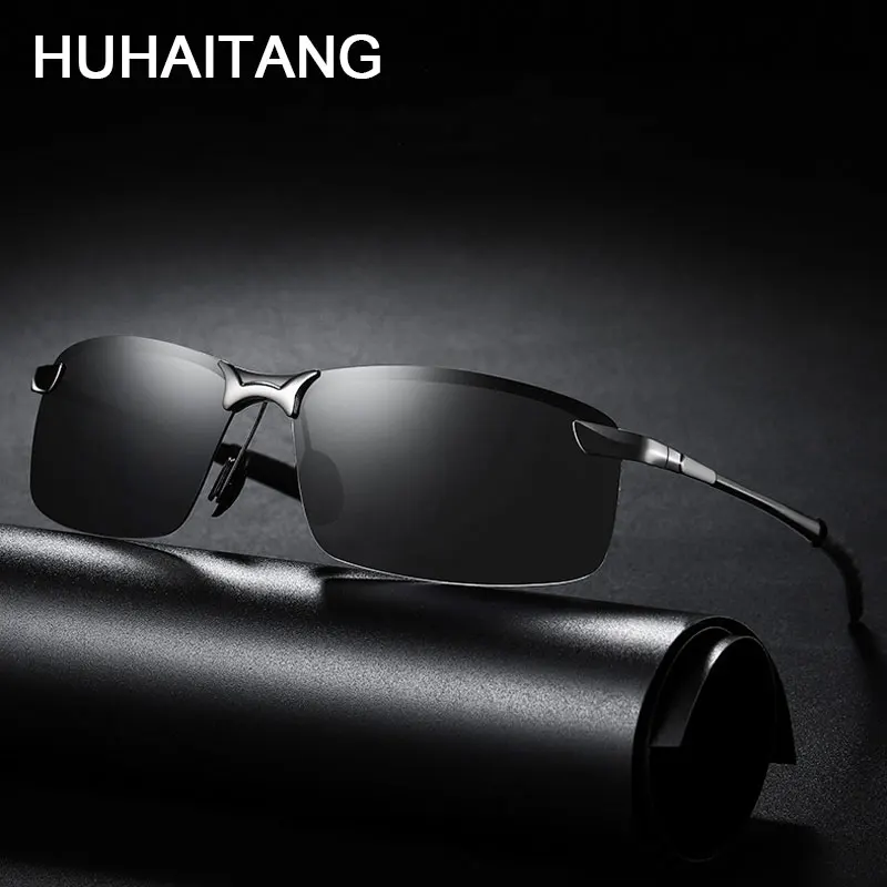 

HUHAITANG Square Polarized Sunglasses Men Luxury Brand Rimless Driving Sunglass Mens Designer Summer Sun Glasses For Man 2019