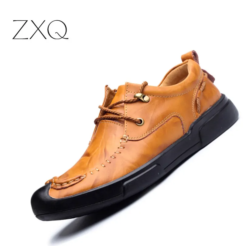 Handmade font b Men b font font b Shoes b font Cow Split Leather New 2017