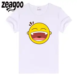 Zeagoo рукавом Повседневное, шеи экипажа Slim Fit мягкие короткие Для женщин футболка белая laugh00