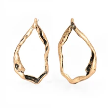 

Vintage Simple Geometric Stud Earrings Jewelry for Women Retro Alloy Antique Gold Round Hollow Statement Earrings Brincos