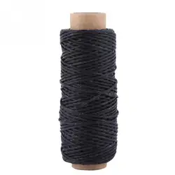 Premium Waxed Thread for Leather Crafting and Hand Stitching - 150D, 50m (Black)