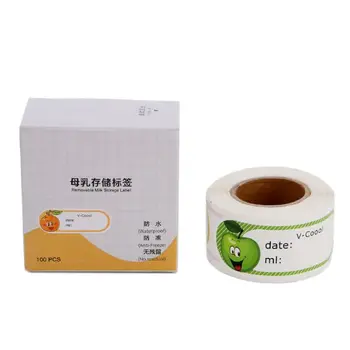 

Cartoon Pattern Waterproof Breast Milk Storage Box Label Sticker Date Capacity Write-on Tag Food Shelf Life Marker Household