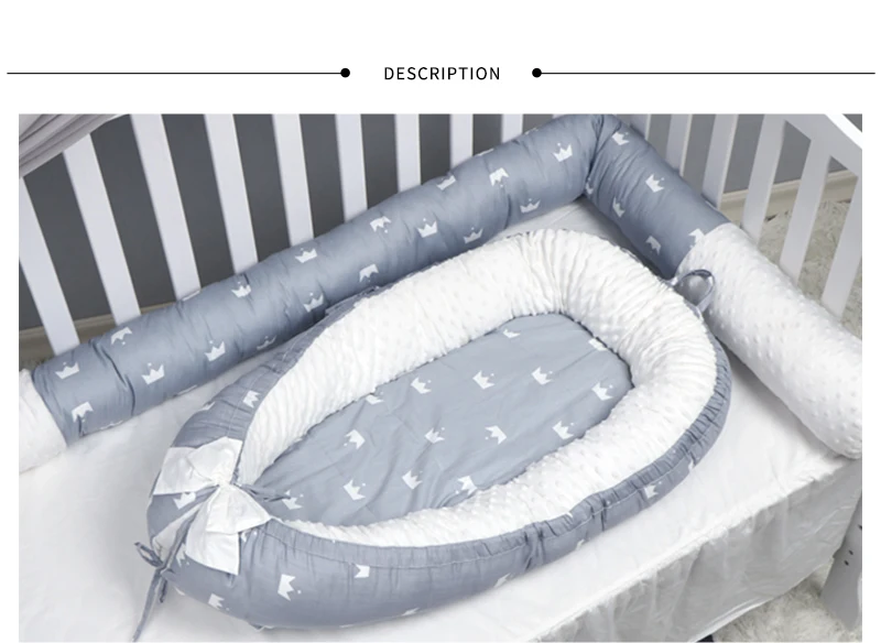 Корона для маленьких гнездо кровать переносная люлька путешествия кровать для малышей хлопок Колыбель для новорожденных Детская кроватка