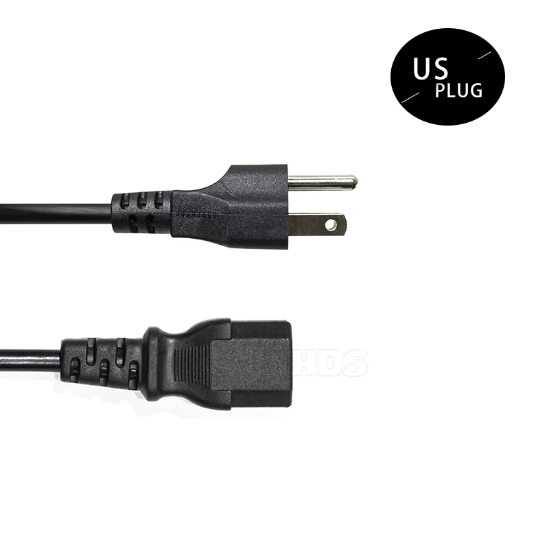 Новое прибытие 1 м/2 м/5 м 2-контактный круглый AC для ЕС/США/AU/Великобритания штекер кабель питания отличное качество для Светодиодный свет сцены - Цвет: US Power Plug