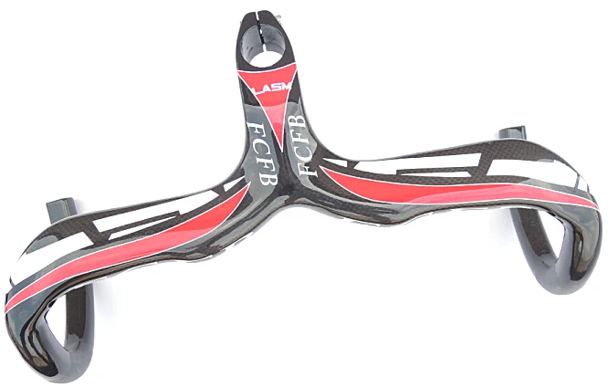 

2017 new FCFB FW carbon fiber handlebar overall road bike integrated handlebar with carbon handlebar stem road bike