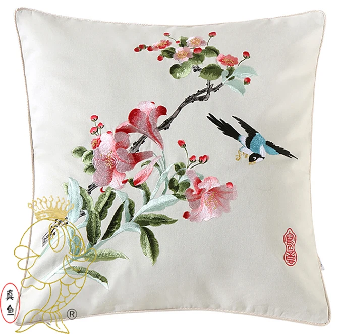 Китайская вышивка хлопок чистый ручной работы Цветы птицы подарки модная