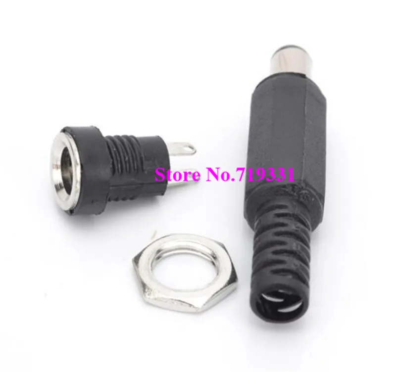 

10set Dc Power Supply Jack Plug Socket Female Panel Mount Connector DC Power Jack With Plug 5.5x2.1mm