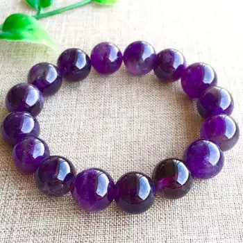 

AAAA Natural Amethyst Ball Bracelet Guard Love Crystal Modena Ma'am Hand String 12mm
