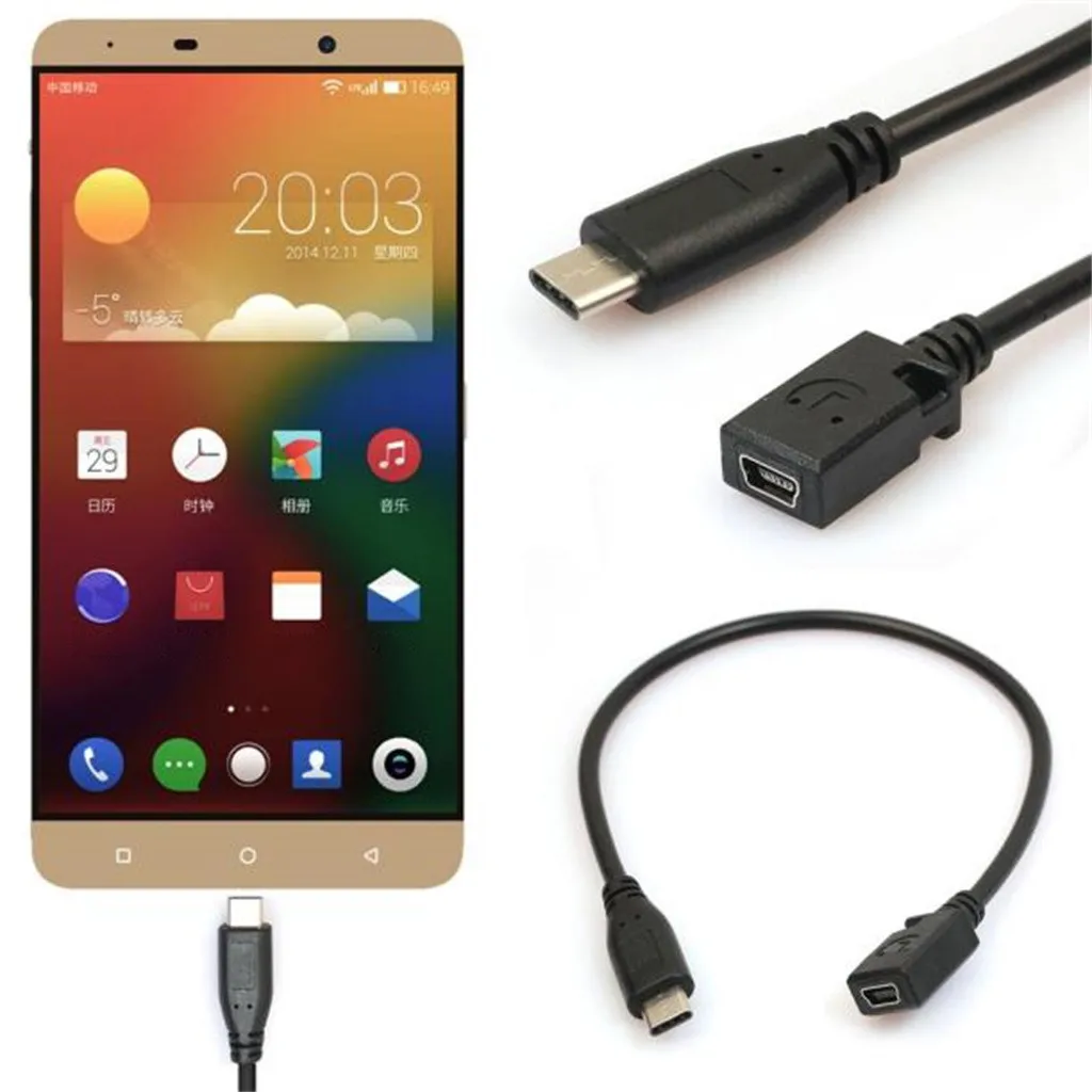 Кабель-адаптер для передачи данных Type C USB 3 1 Male to Mini Female совершенно новый и