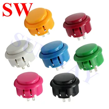 

10 pcs factory price arcade button 30/24mm Round Push Button Built-in small micro switch for DIY arcade controller jamma mame