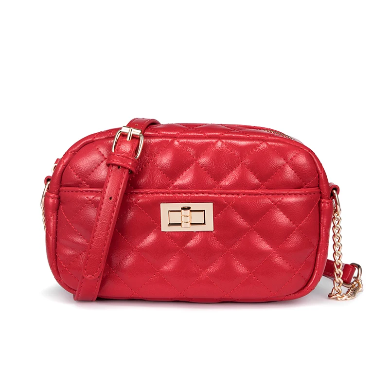 Женская сумка на плечо LOVEVOOK, черная сумка через плечо из искусственной кожи с золотым замком, мягкая наплечная сумка c встроенными карманами для карты - Цвет: Красный