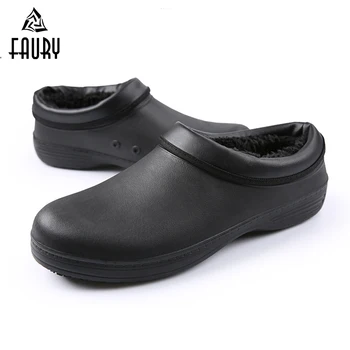 高品質黒キッチン調理作業靴ノンスリップスリッパレストラン食堂シェフ靴食品サービスメンズサンダル