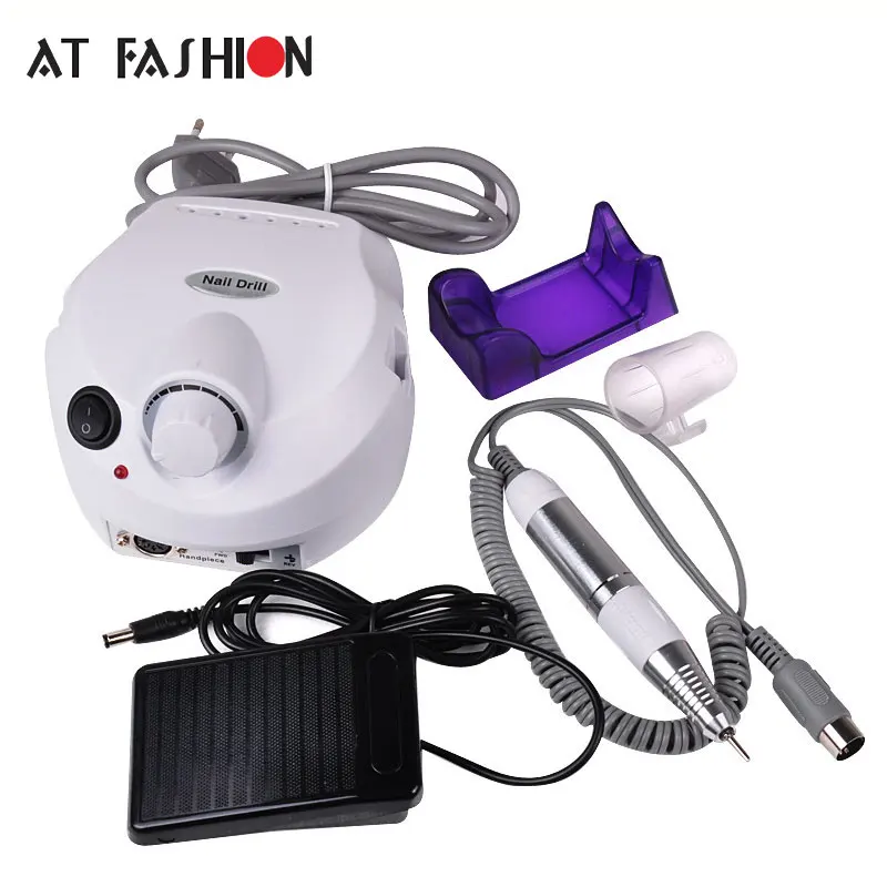 

35000RPM Pro Electric Nail Drill Machine With New Version Silicone Case Anti-scald Handle Manicure Machine File Set Nail Tools